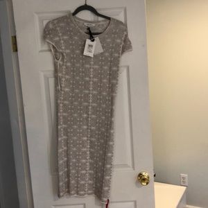 Reiss white and silver knit dress size 8 NWT